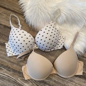 NEW LIST!  WEAR EVERYWHERE PUSH-UP BRAS. SZ 36B. SET OF 2.